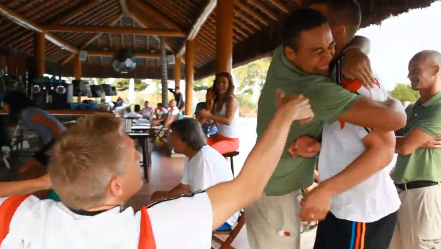 Photo : Schweini et Poldi fêtent le Brésil