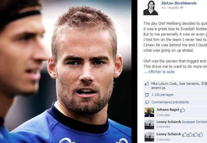 L&rsquo;hommage de Zlatan à Mellberg
