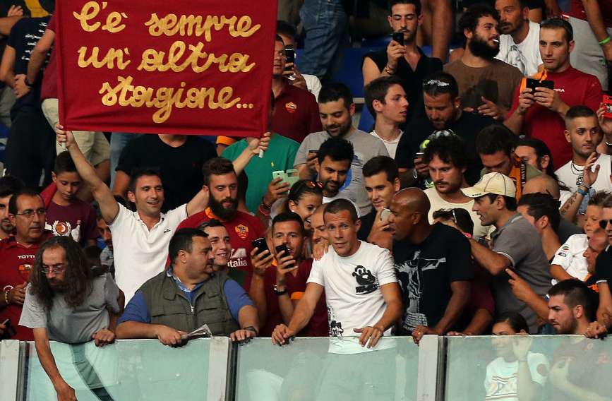 Taddei en Curva Sud à Rome