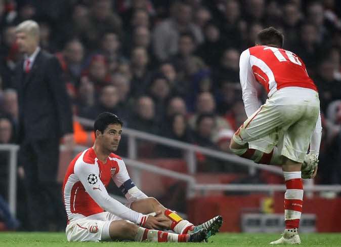 Arteta rejoint l&rsquo;infirmerie des Gunners