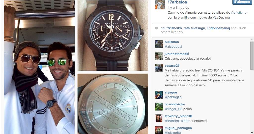 Photo : CR7 paye ses montres pour Noël