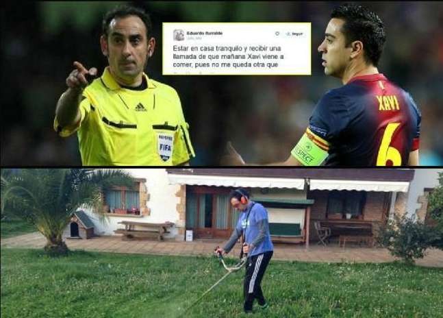 Xavi moqué par un arbitre sur Twitter