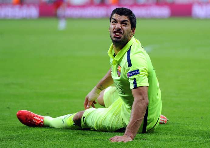 Luis Suárez touché à la cuisse
