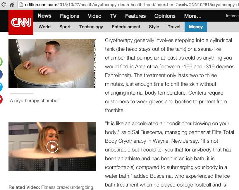 CNN, Ribéry et la cryothérapie