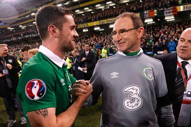 Les 23 Irlandais avec Robbie Keane
