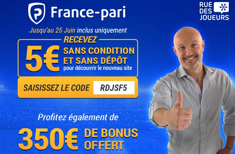 Exclu SoFoot : 5€ sans dépôt offerts chez France-Pari !