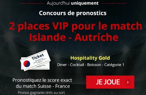 2 places VIP au stade de France à gagner pour Islande-Autriche !