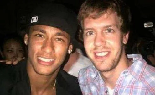 Photo: Neymar kiffe Vettel