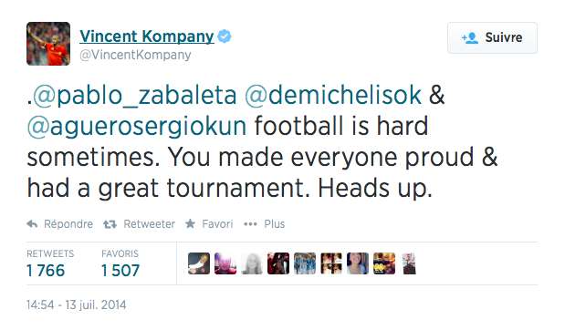 Kompany console les Argentins