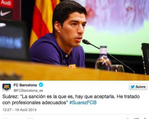 Suárez a vu des «<span style="font-size:50%"> </span>professionnels<span style="font-size:50%"> </span>»