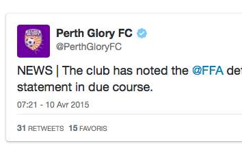 Le Perth Glory sanctionné