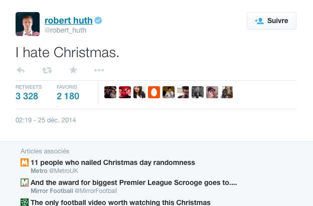 Robert Huth contre Noël