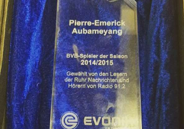 Aubameyang élu joueur de l&rsquo;année du Borussia