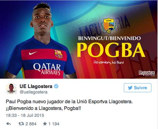 Pogba signe à Llagostera… ou pas