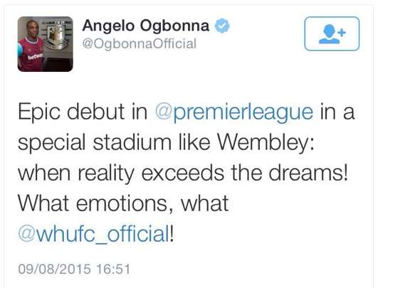 Ogbonna croit qu&rsquo;il a joué à Wembley