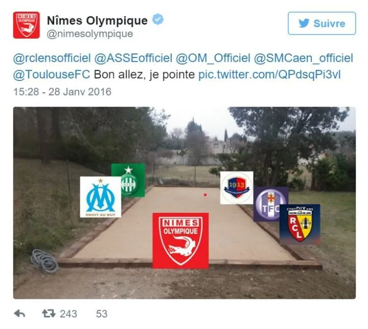 Des clubs de L1 et L2 se font une pétanque sur Twitter