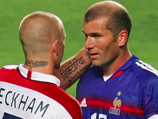David Beckham félicite Zinédine Zidane