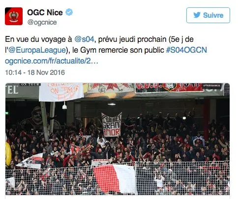 Nice offre des places aux supporters qui se rendront à Gelsenkirchen