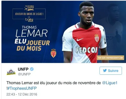 Pourquoi Lemar et Douchez ont reçu les trophées UNFP