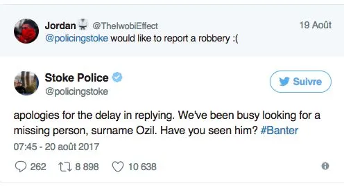 La police de Stoke enquête sur la disparition d’Özil