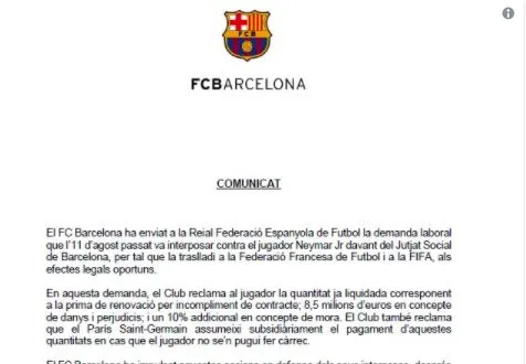 Le Barça dépose plainte contre Neymar