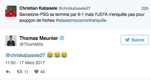 Kabasele trolle Meunier et le PSG