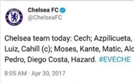 Čech s&rsquo;inscruste dans la compo de Chelsea sur Twitter