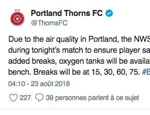 Des bonbonnes d&rsquo;oxygène sur le terrain pour compenser la pollution