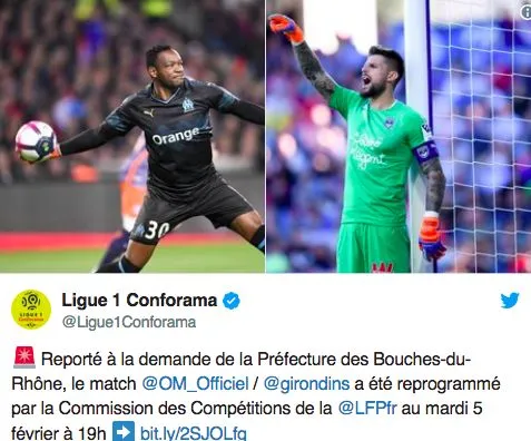 Nîmes-Angers reporté au 23 janvier, Marseille-Bordeaux le 5 février