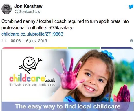 Un job de rêve pour ancien footballeur pro : baby-sitter