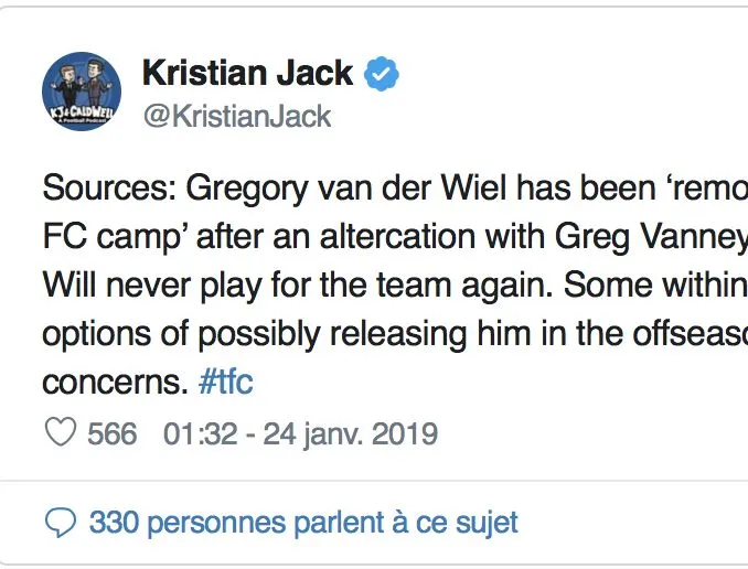 Van der Wiel va déjà quitter Toronto