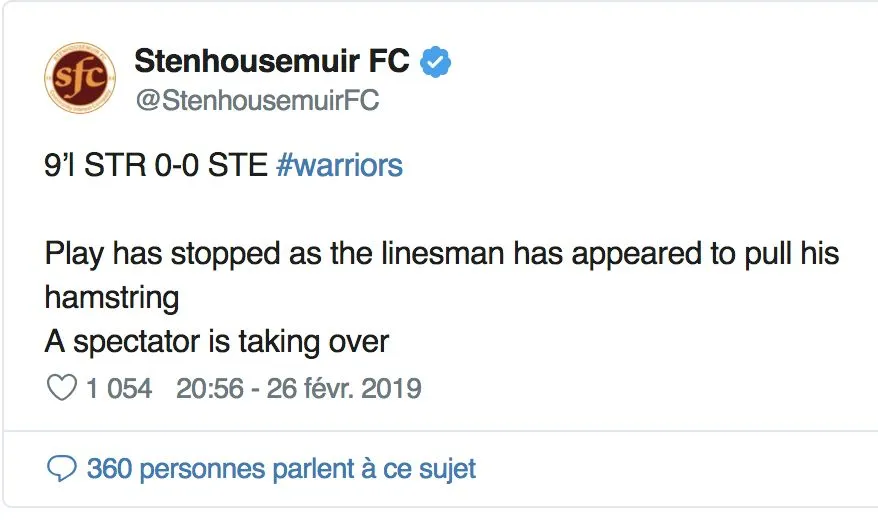 En D3 écossaise, un supporter remplace un arbitre assistant