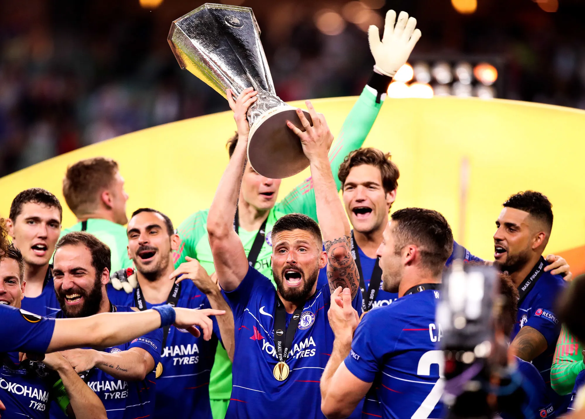 Avec les bisous d&rsquo;Olivier Giroud, décisif en finale d&rsquo;Europa League avec Chelsea contre Arsenal