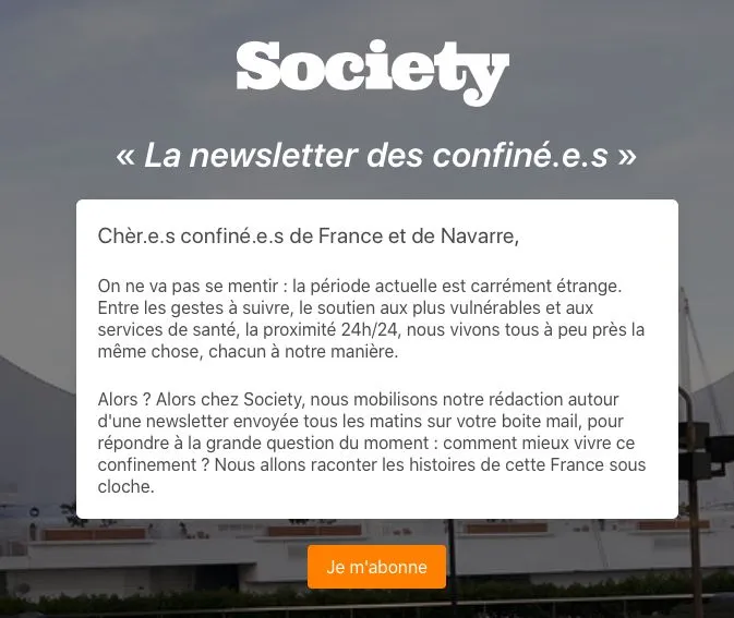 Abonnez-vous à la Newsletter des Confiné.e.s