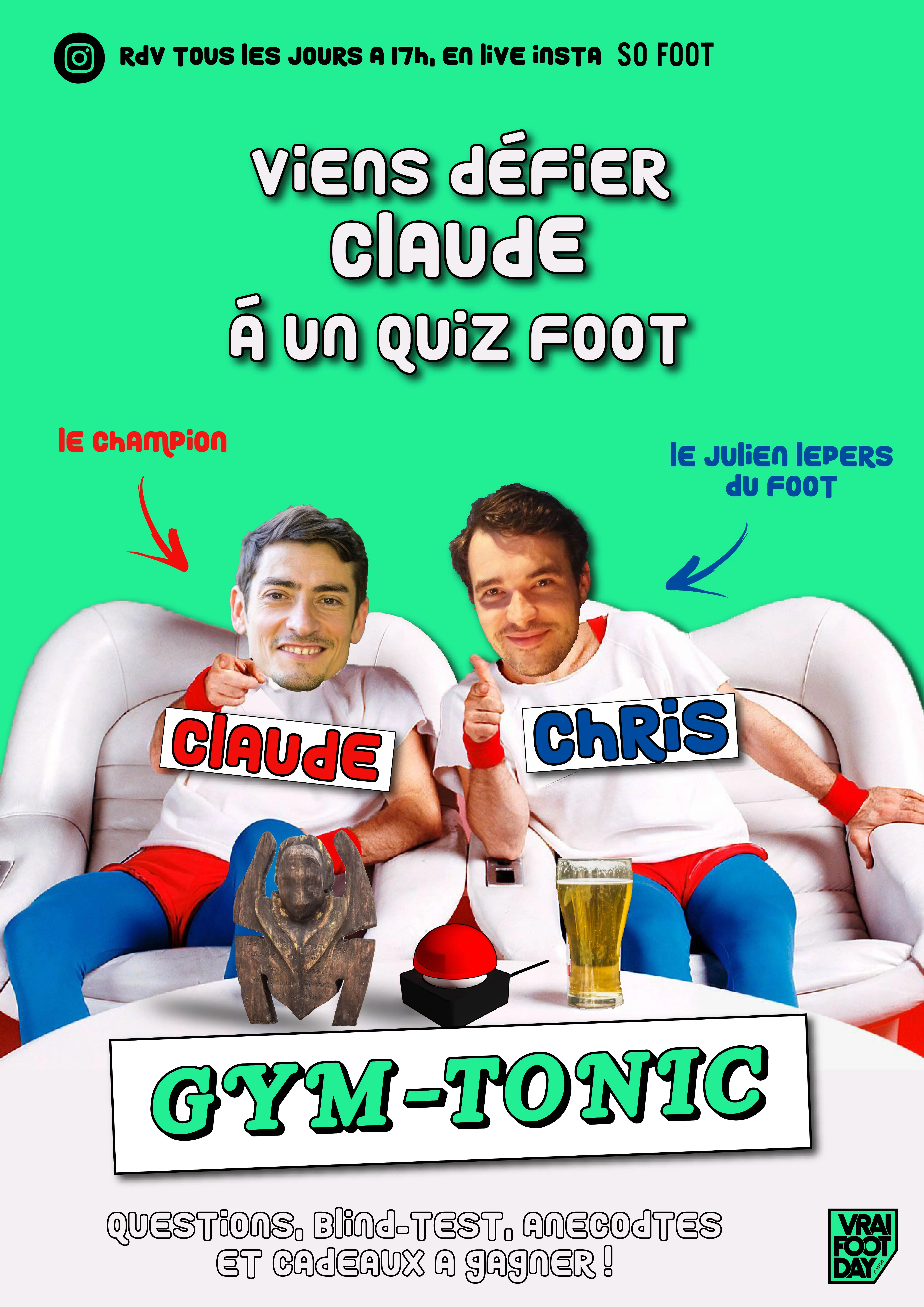 Live à 17h sur l&rsquo;Instagram de So Foot avec Claude de Koh-Lanta