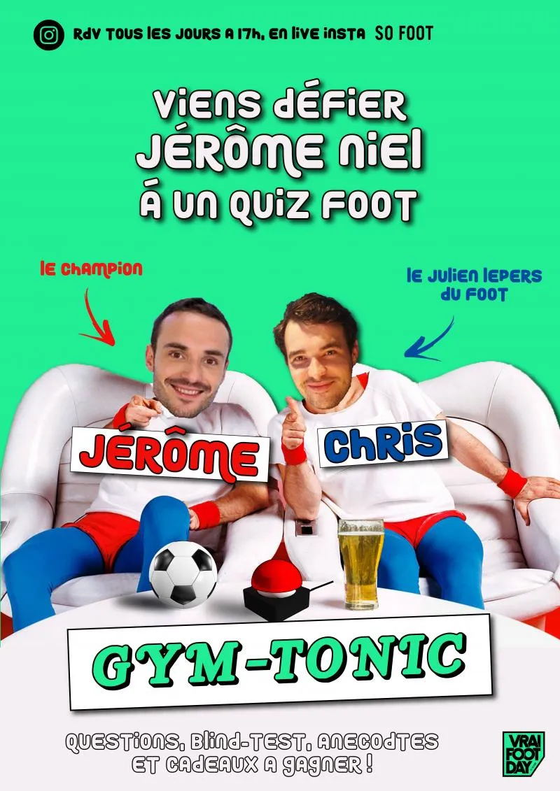 Live à 18h sur l’Instagram de So Foot avec Jérôme Niel