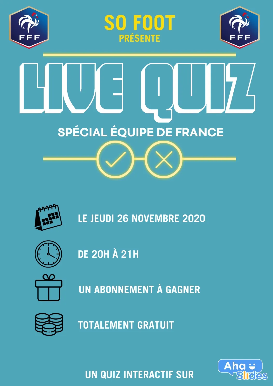 Quiz tous les jeudis à 20h en direct sur le Youtube de So Foot