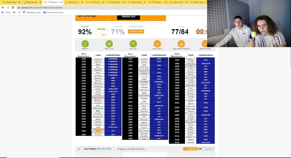 En direct : on se fait des quiz Sporcle spécial foot