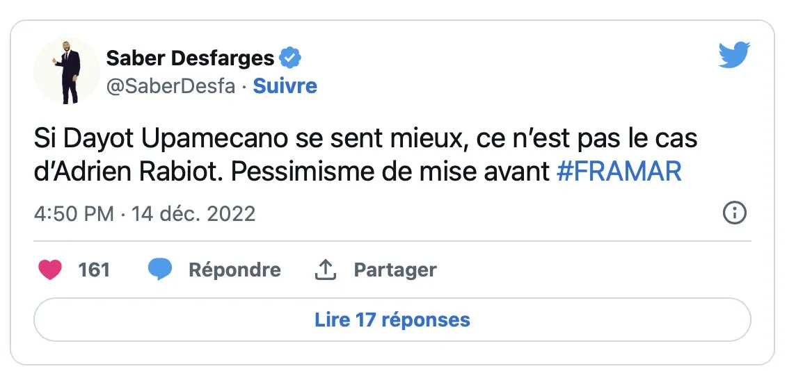 (En direct) Rabiot toujours incertain pour affronter le Maroc